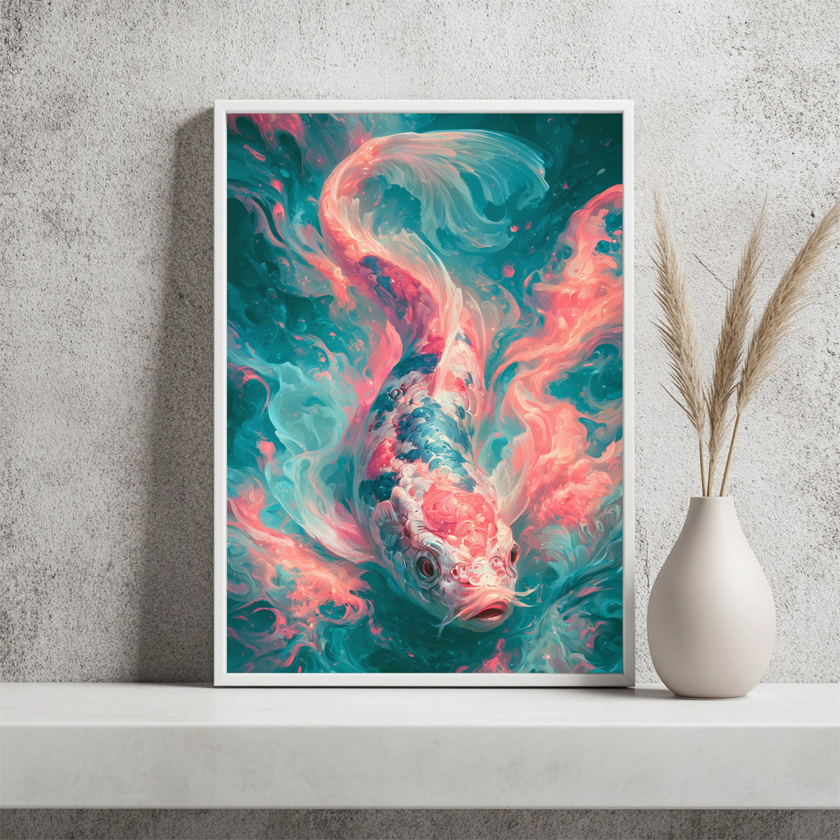 Neon Koi Poster – Raumansicht 2