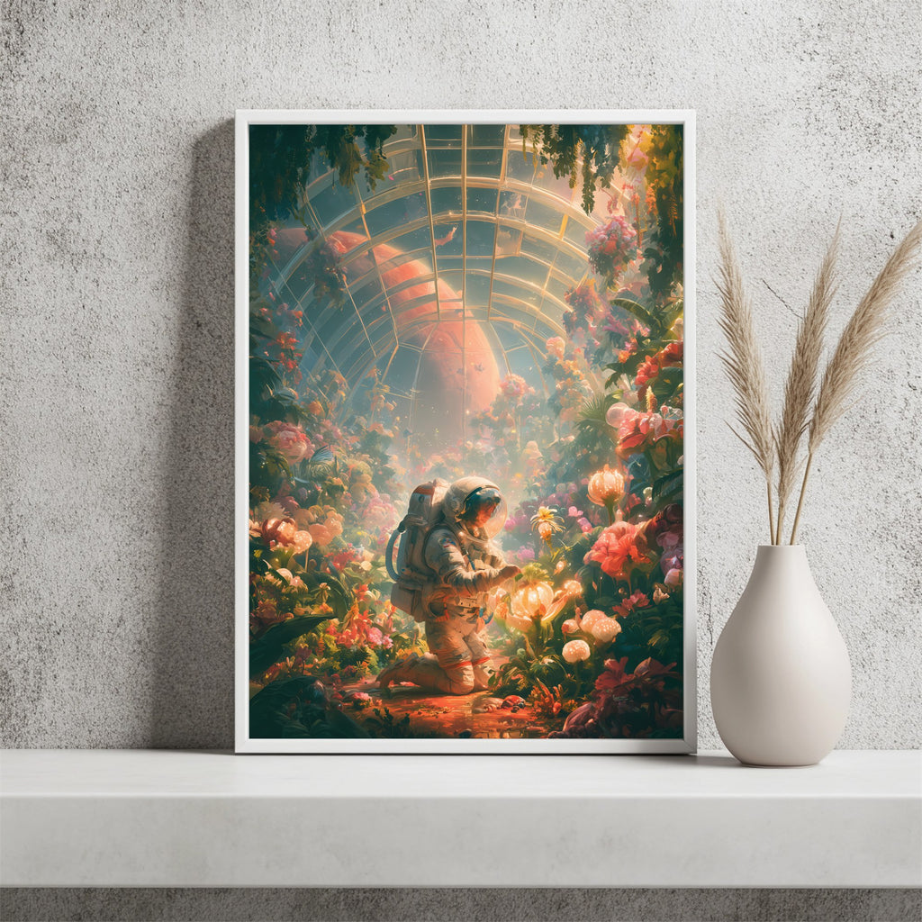 Astronaut im Gewächshaus Poster – Raumansicht 2