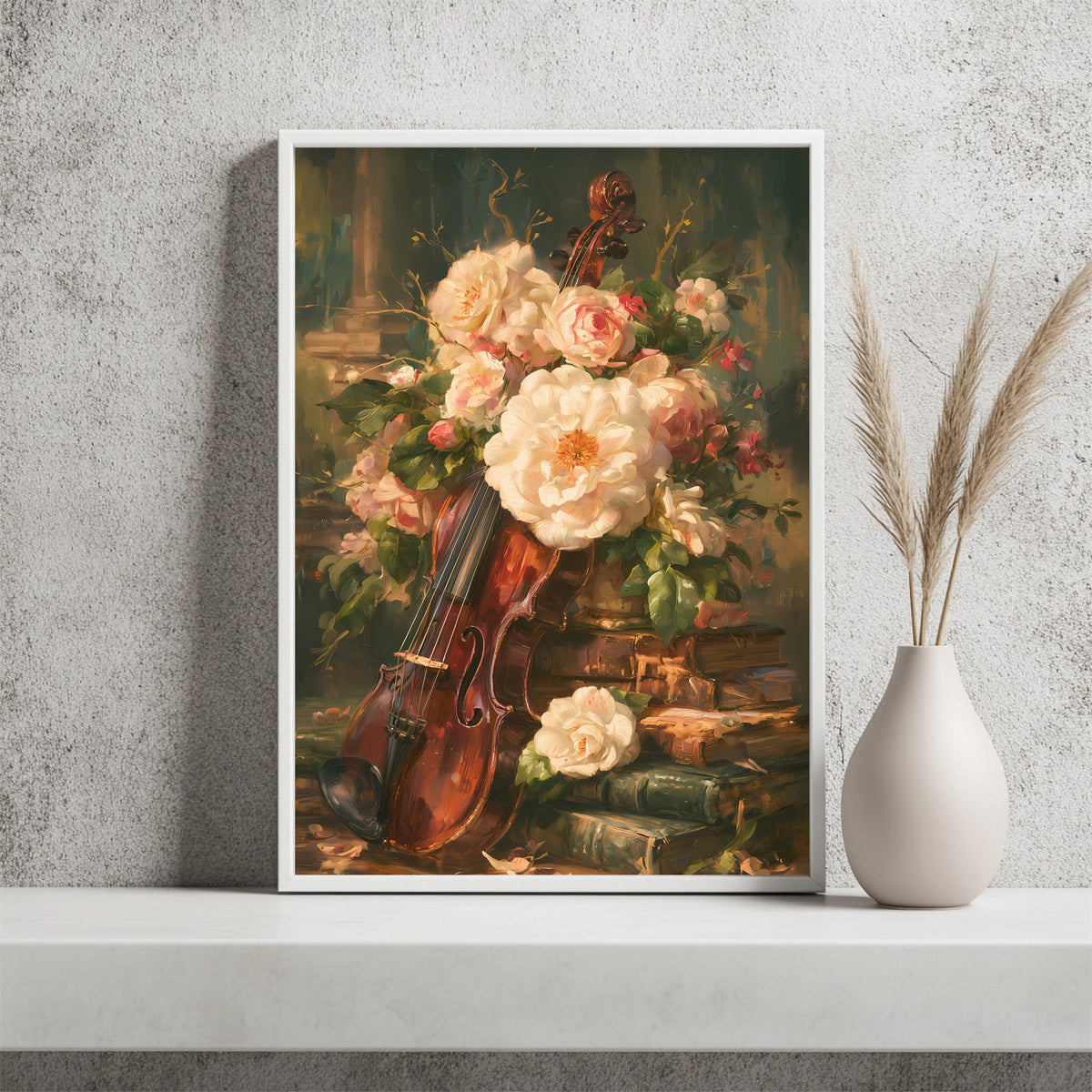 Violine mit Rosen Poster – Raumansicht 2