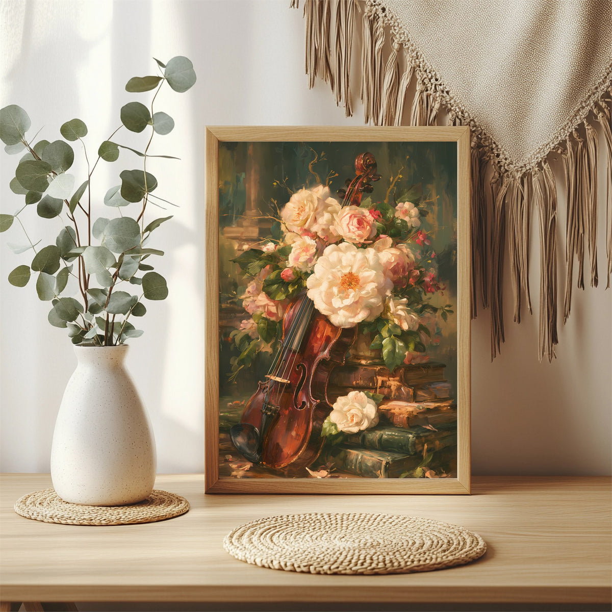 Violine mit Rosen Poster – Raumansicht 3