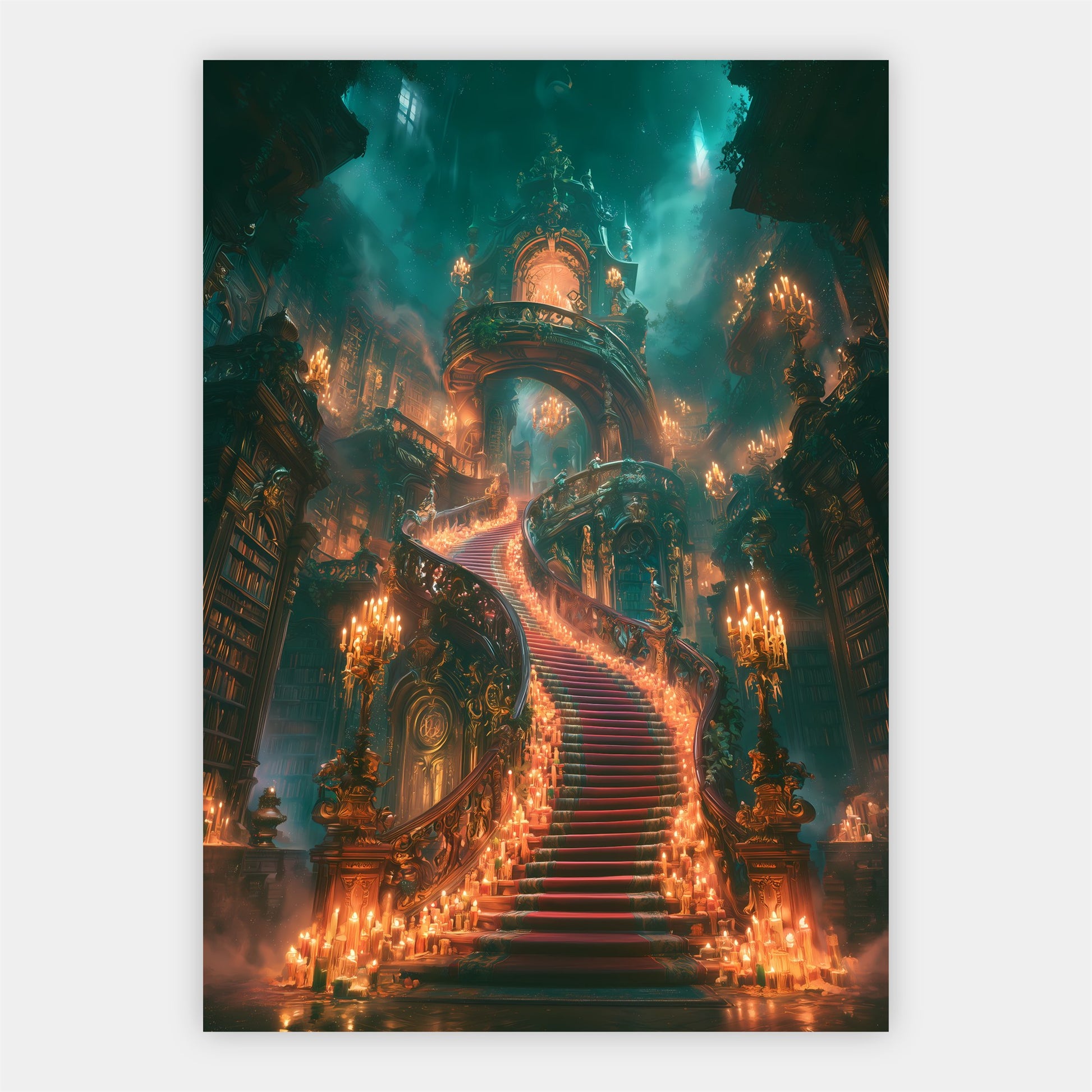 Treppe im Kerzenschein Poster – Freisteller
