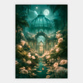 Gewächshaus bei Mondlicht Poster – Freisteller