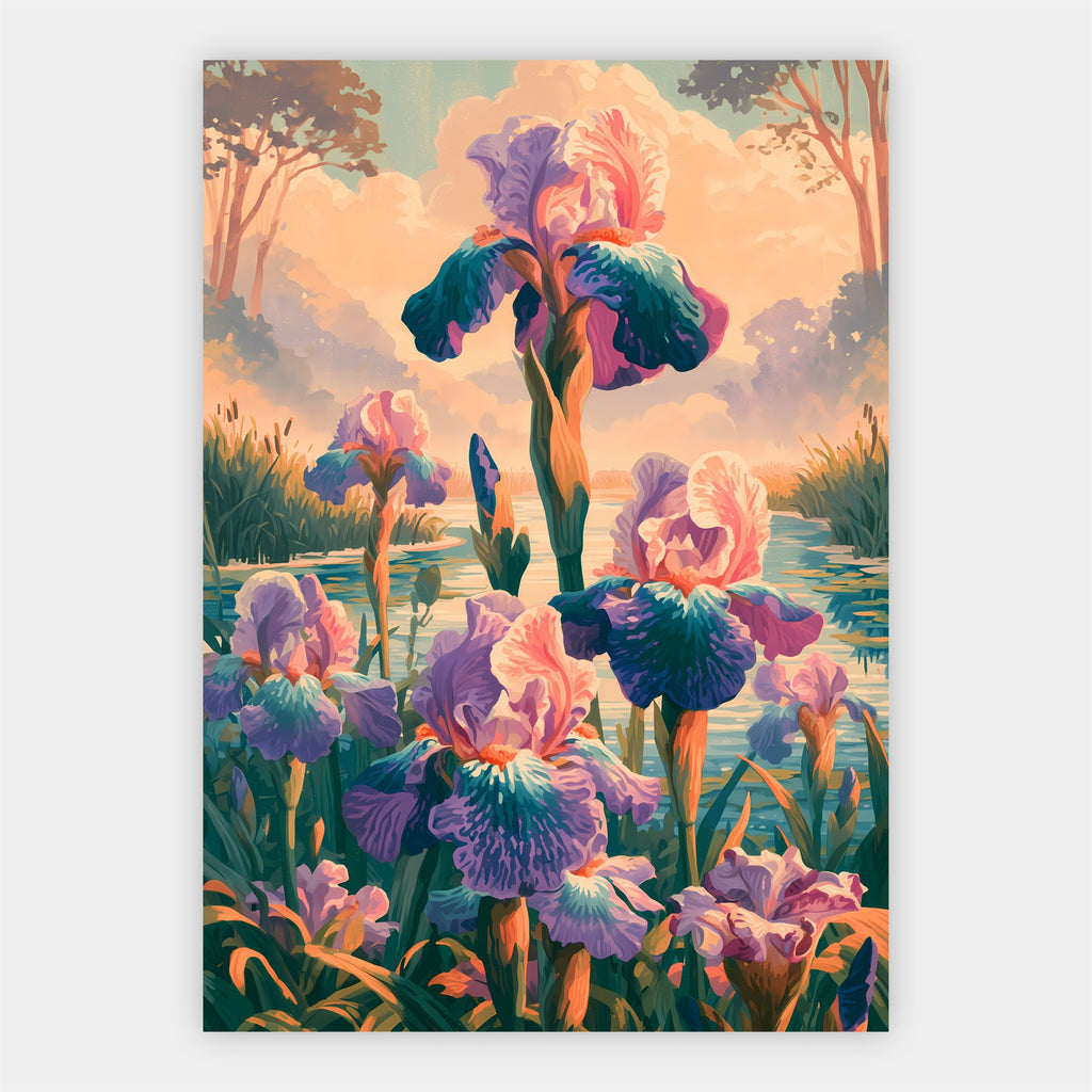 Violette Irisblüten Poster – Freisteller