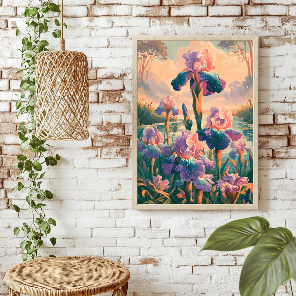 Violette Irisblüten Poster – Raumansicht 1