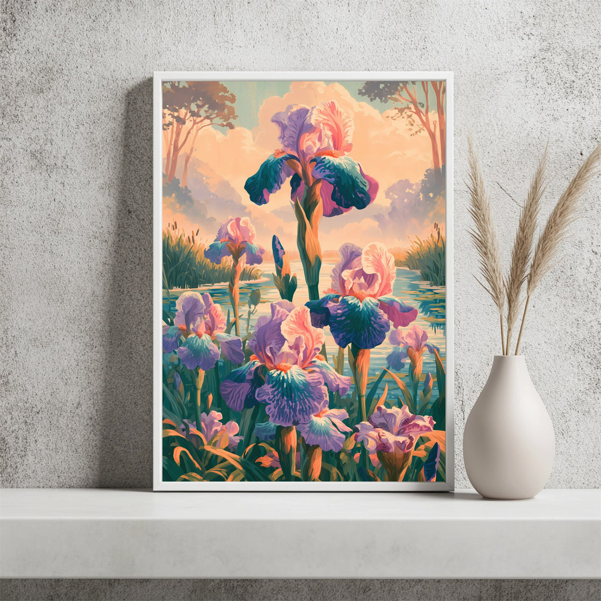 Violette Irisblüten Poster – Raumansicht 2