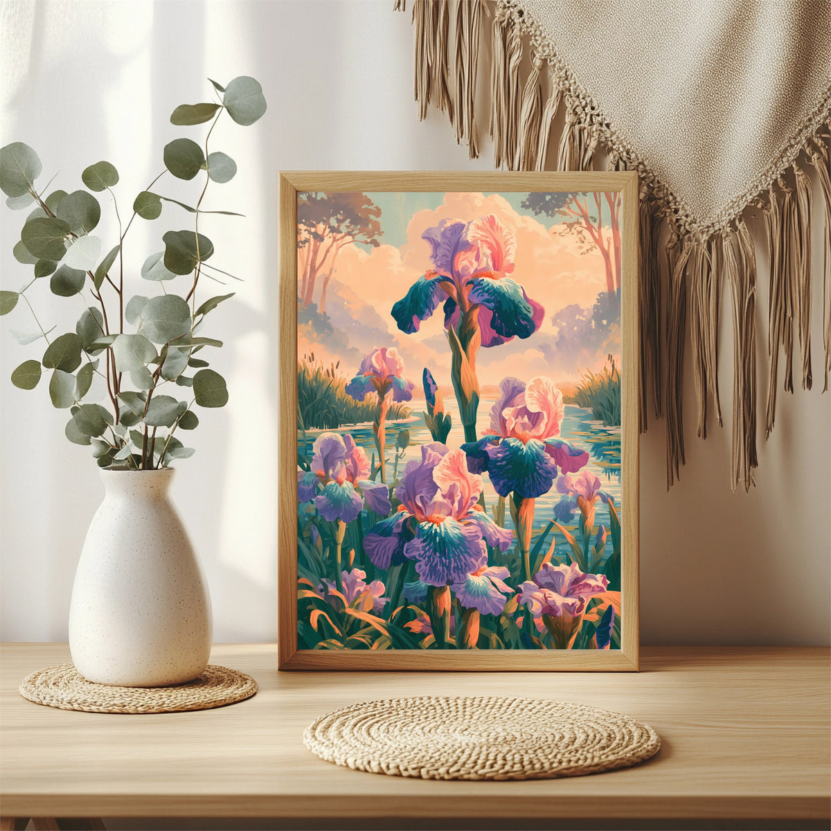Violette Irisblüten Poster – Raumansicht 3