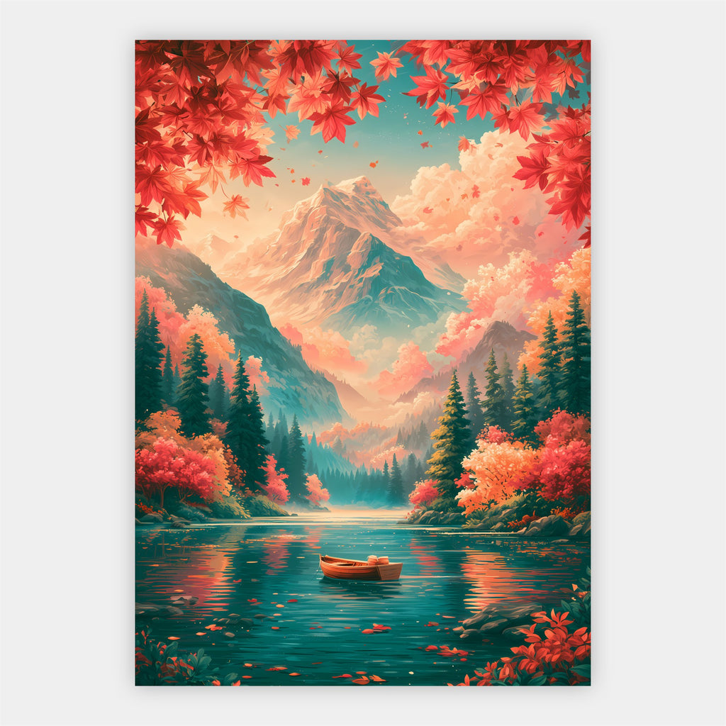 Fuji im Herbst Poster – Freisteller
