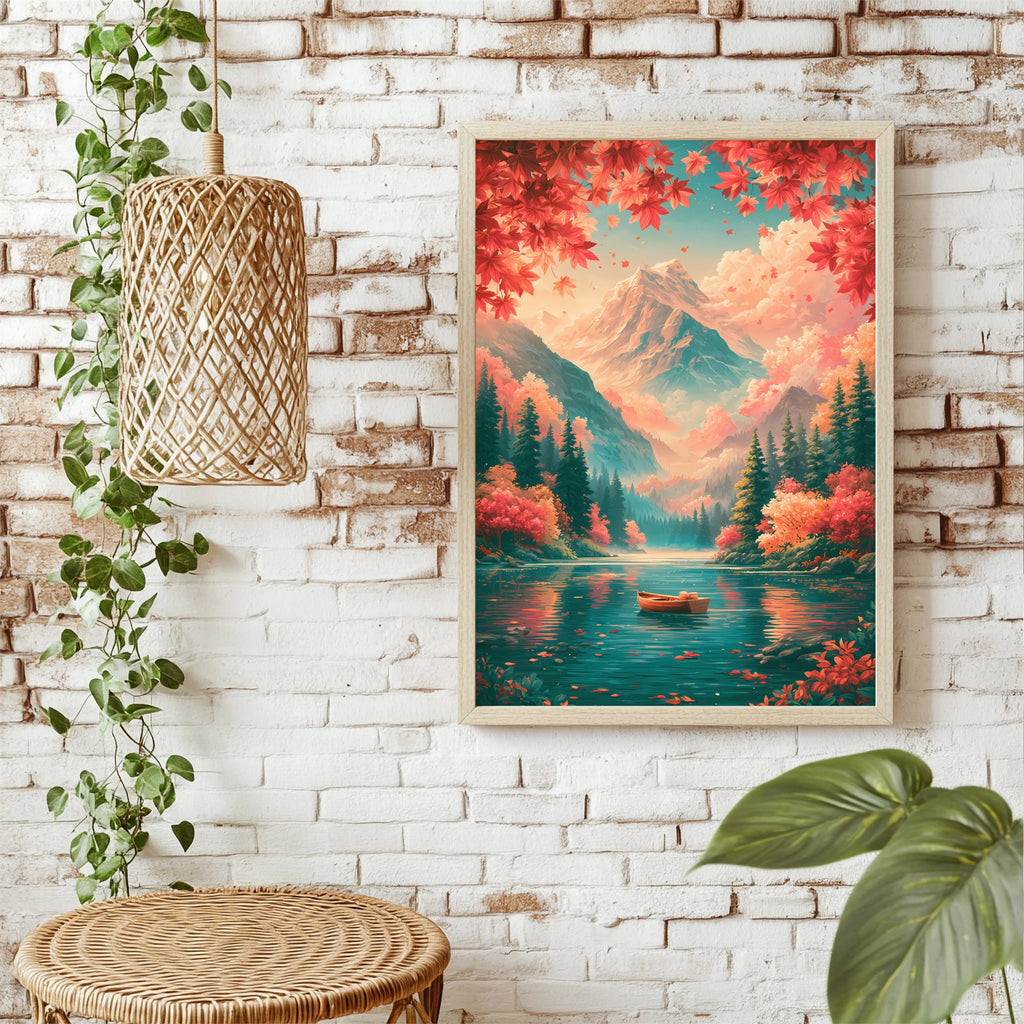 Fuji im Herbst Poster – Raumansicht 1