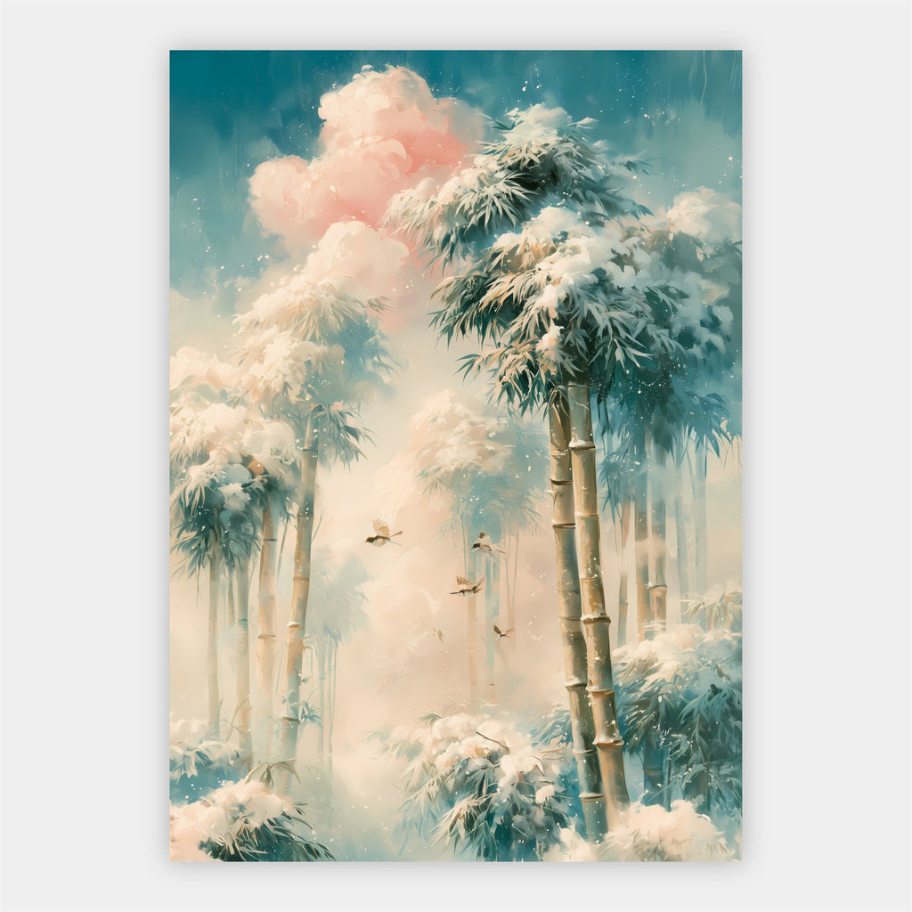 Bambus im Schnee Poster – Freisteller