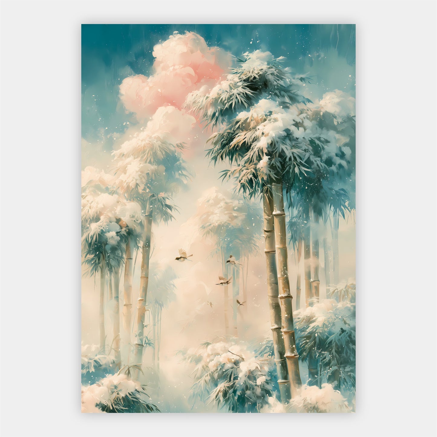 Bambus im Schnee Poster – Freisteller