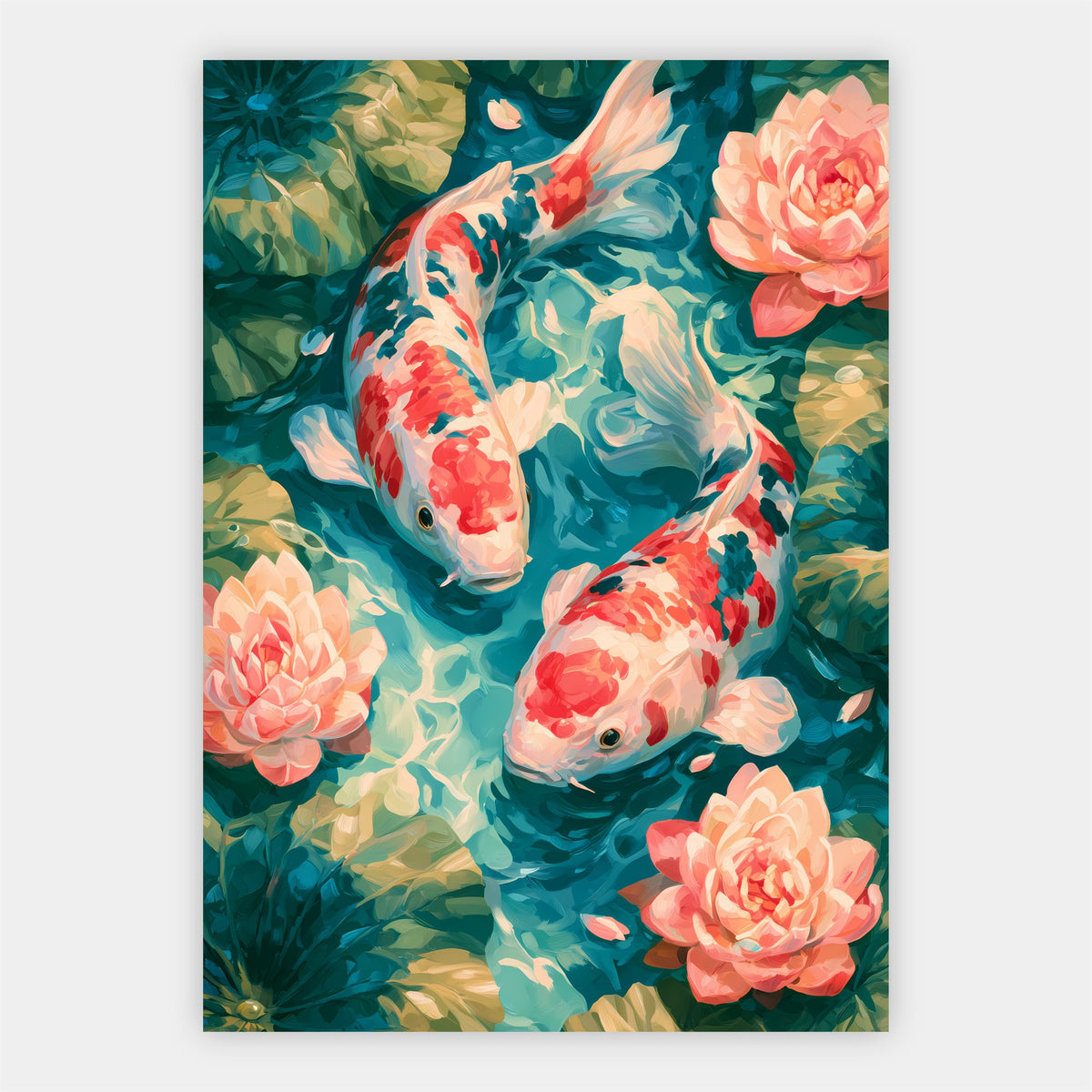 Zwei Koi Fische Poster – Freisteller