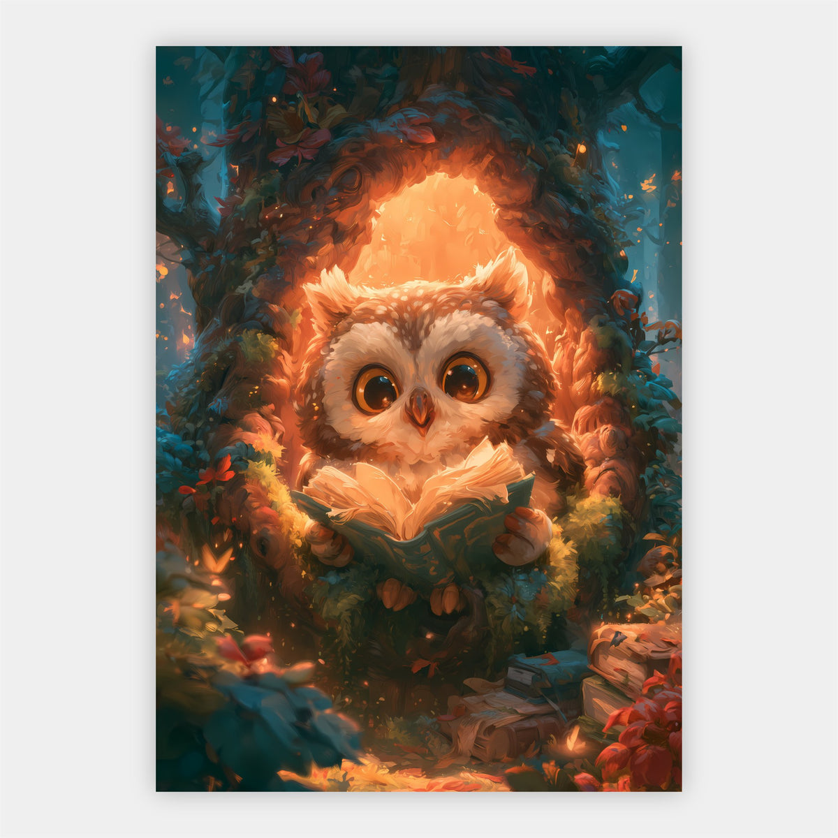 Lesende Eule Poster – Freisteller