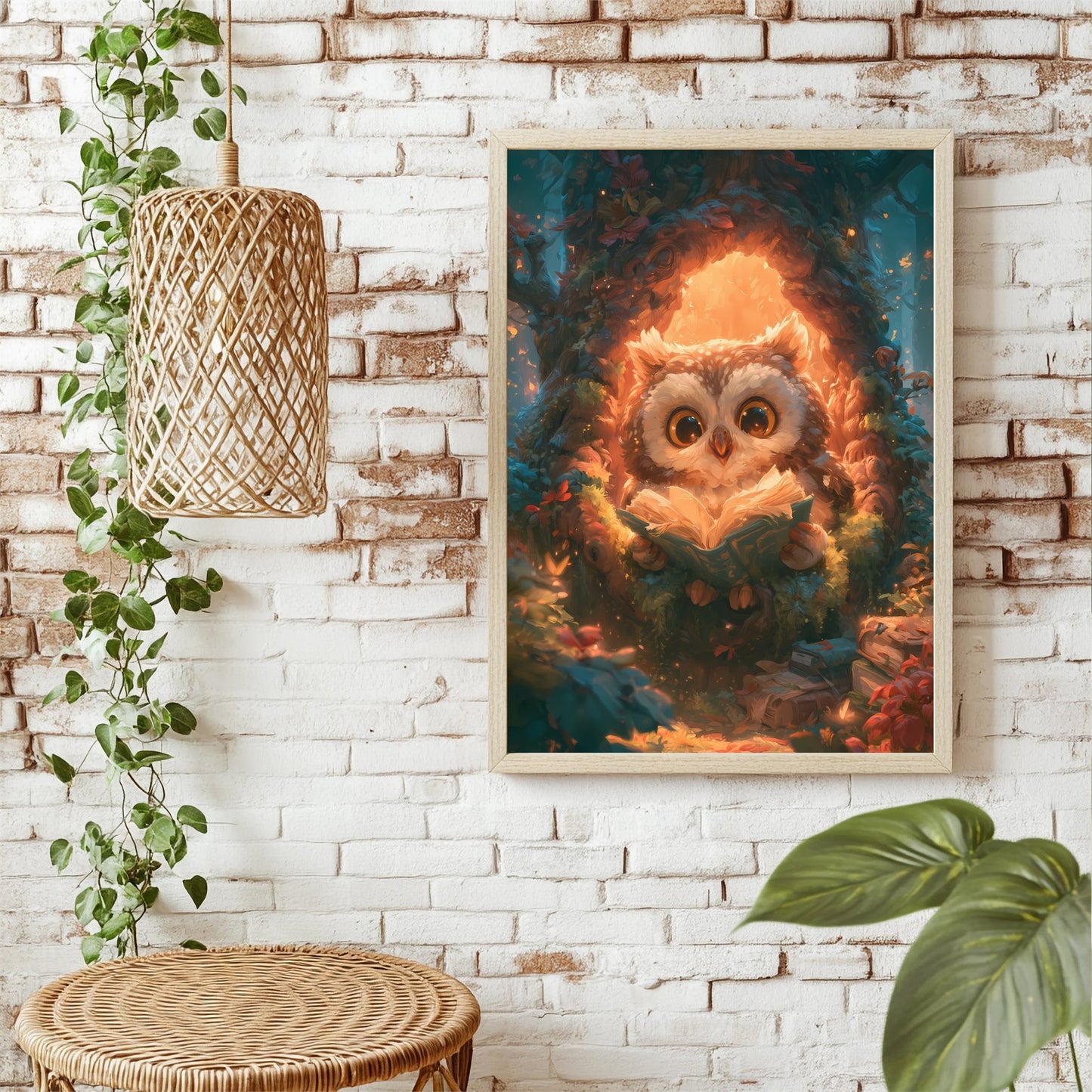 Lesende Eule Poster – Raumansicht 1