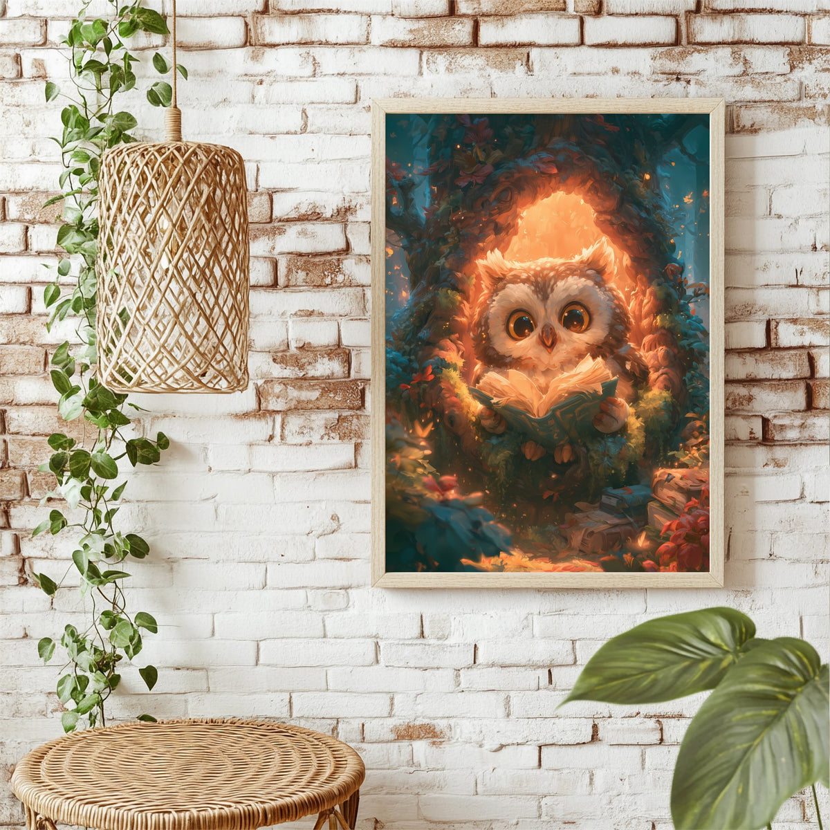 Lesende Eule Poster – Raumansicht 1