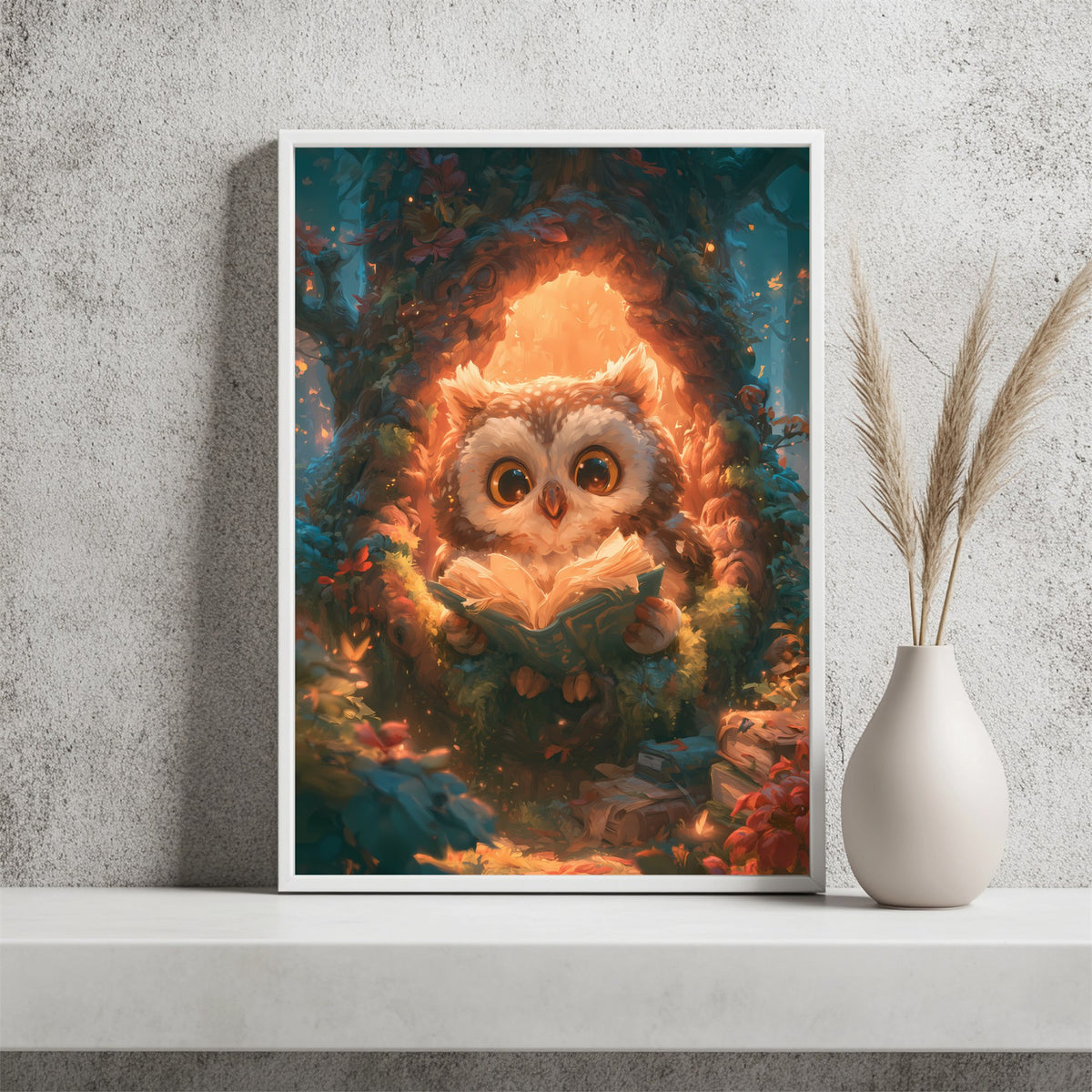 Lesende Eule Poster – Raumansicht 2