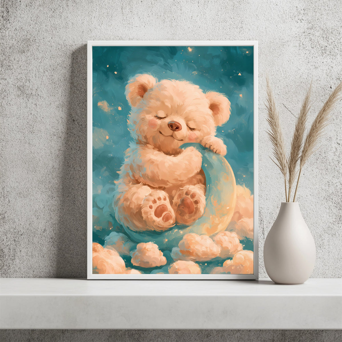 Schlafender Bär auf dem Mond Poster – Raumansicht 2