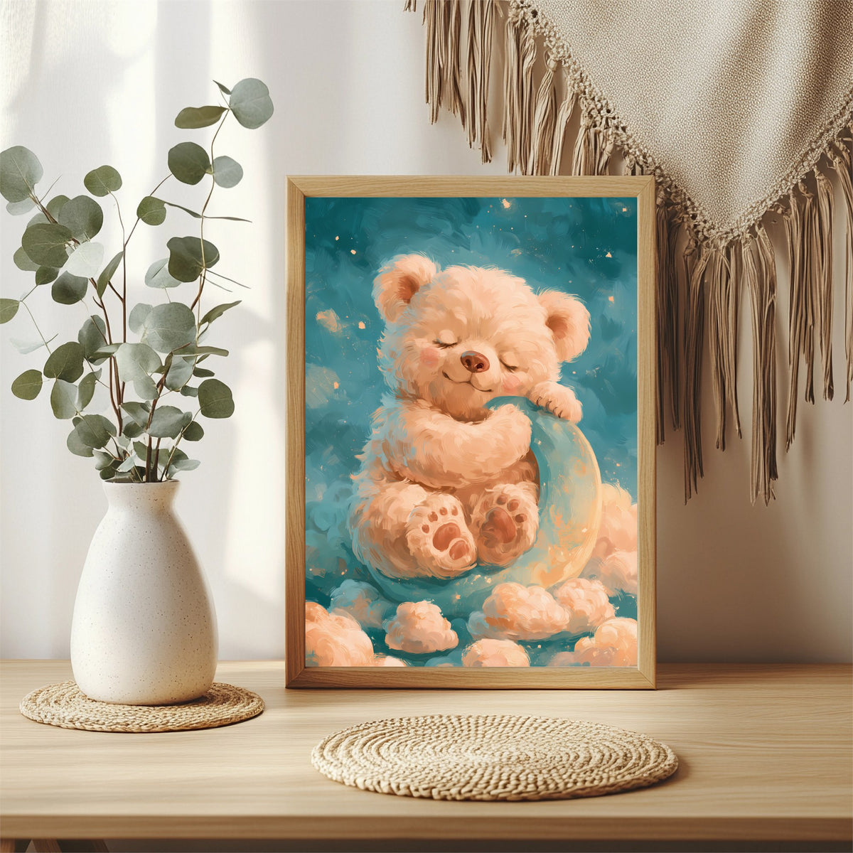 Schlafender Bär auf dem Mond Poster – Raumansicht 3