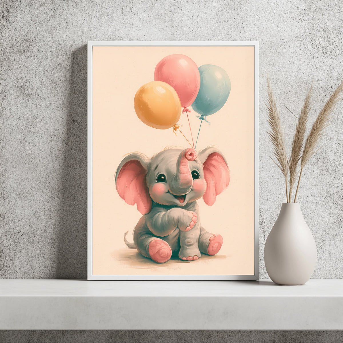 Elefant mit Luftballons Poster – Raumansicht 2