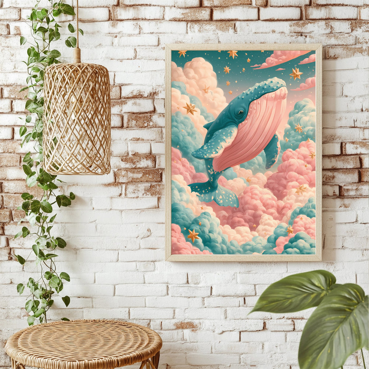 Wal zwischen Wolken Poster – Raumansicht 1