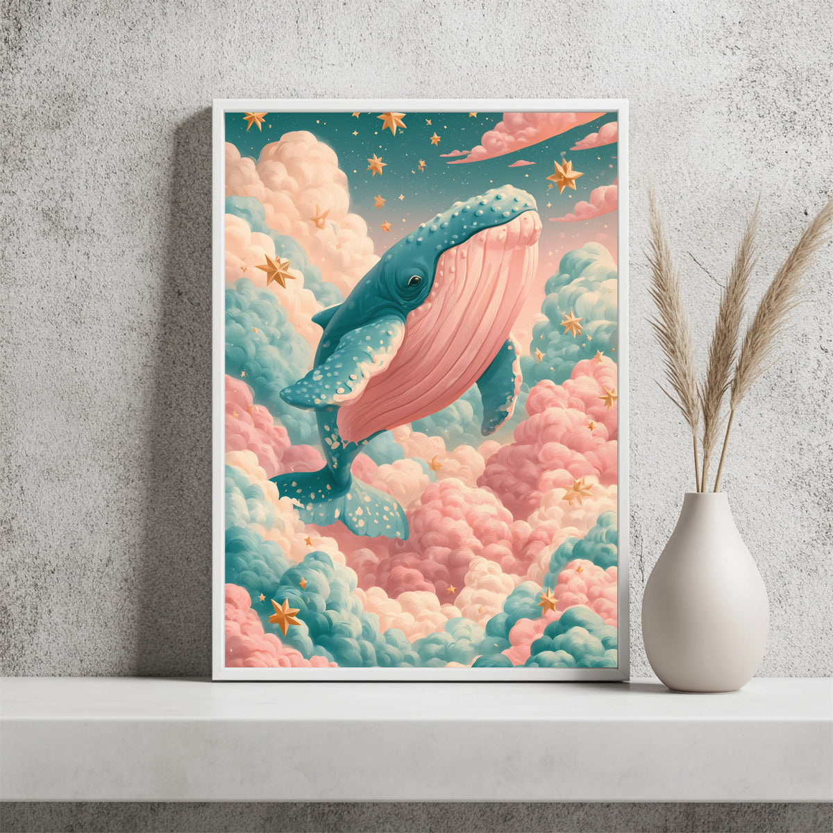 Wal zwischen Wolken Poster – Raumansicht 2
