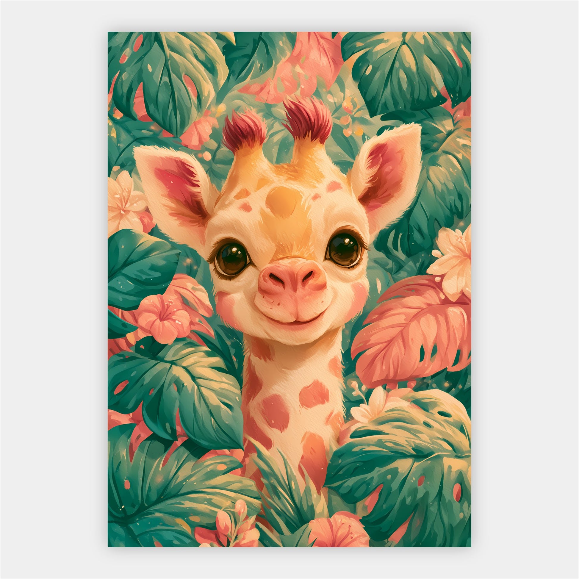 Lächelnde Giraffe Poster – Freisteller