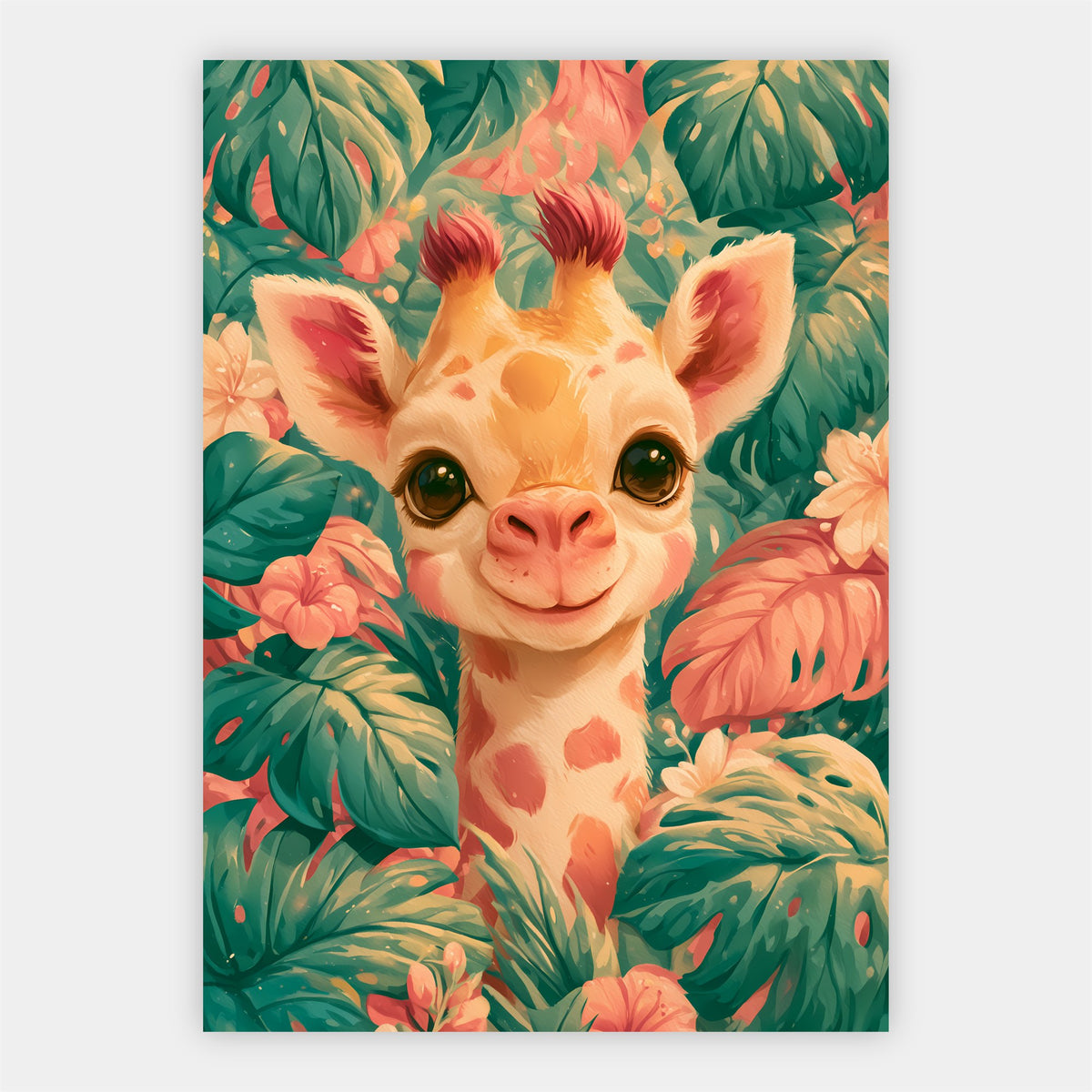 Lächelnde Giraffe Poster – Freisteller