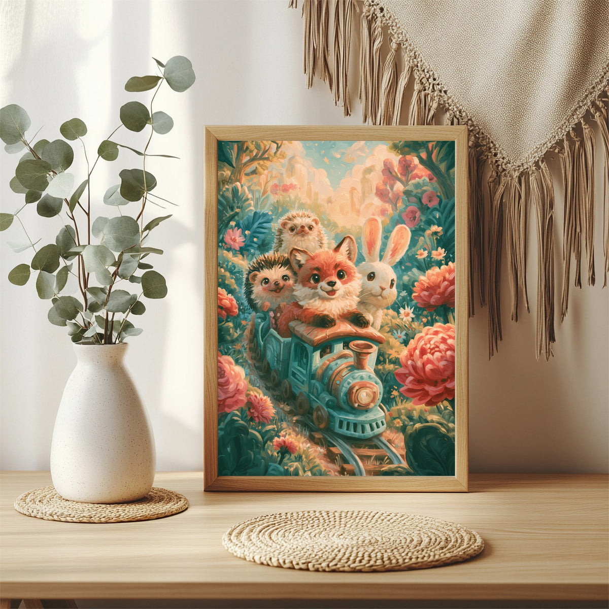 Waldtiere im Zug Poster – Raumansicht 3