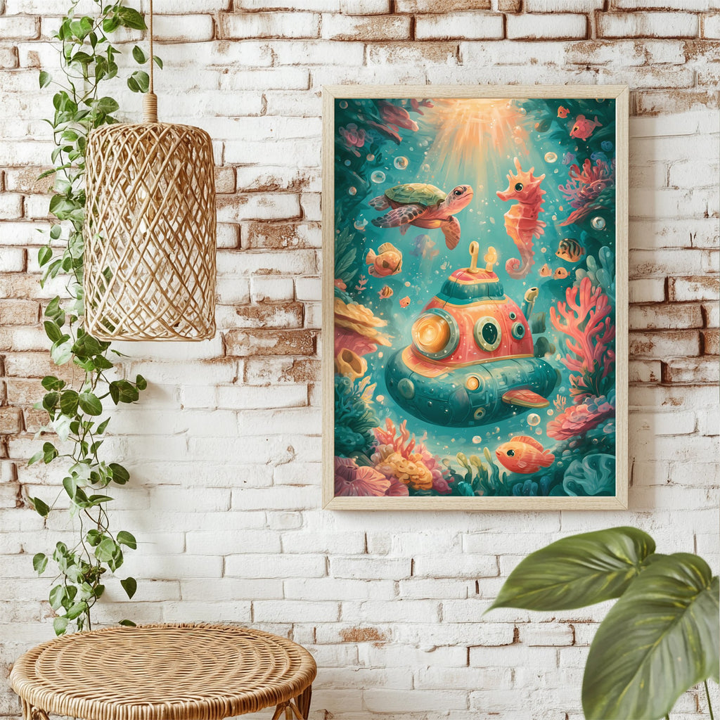 Buntes Unterseeboot Poster – Raumansicht 1