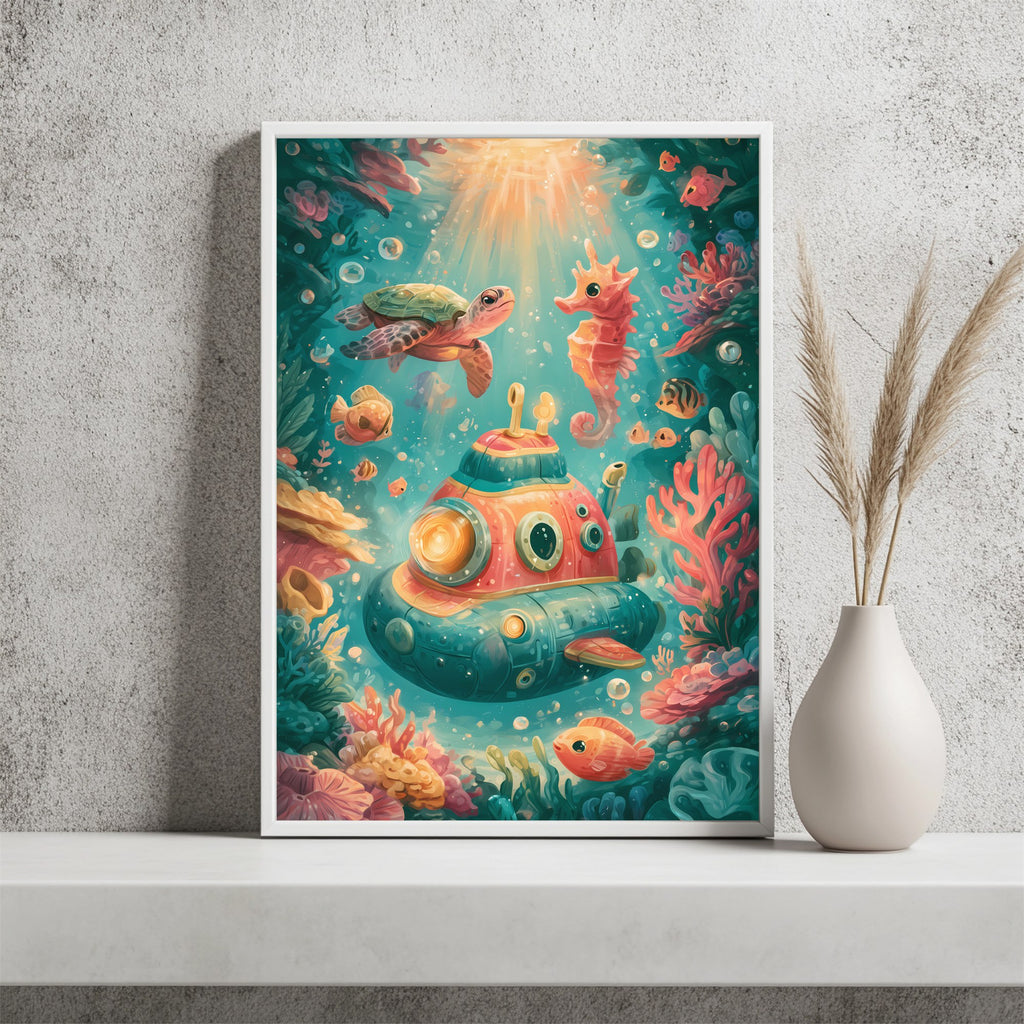 Buntes Unterseeboot Poster – Raumansicht 2