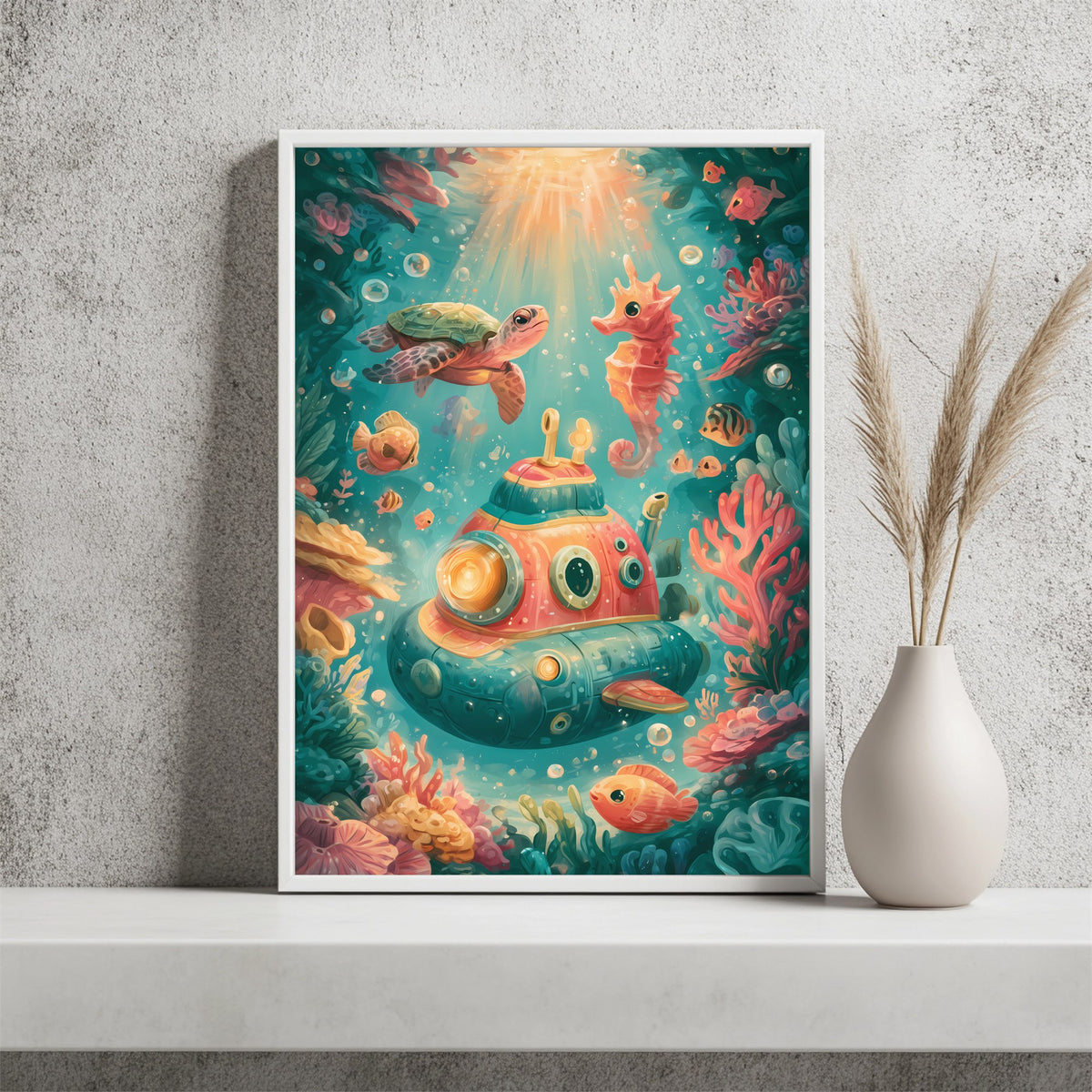 Buntes Unterseeboot Poster – Raumansicht 2