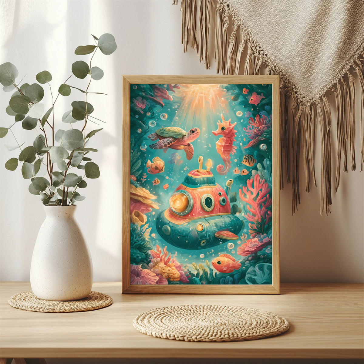 Buntes Unterseeboot Poster – Raumansicht 3