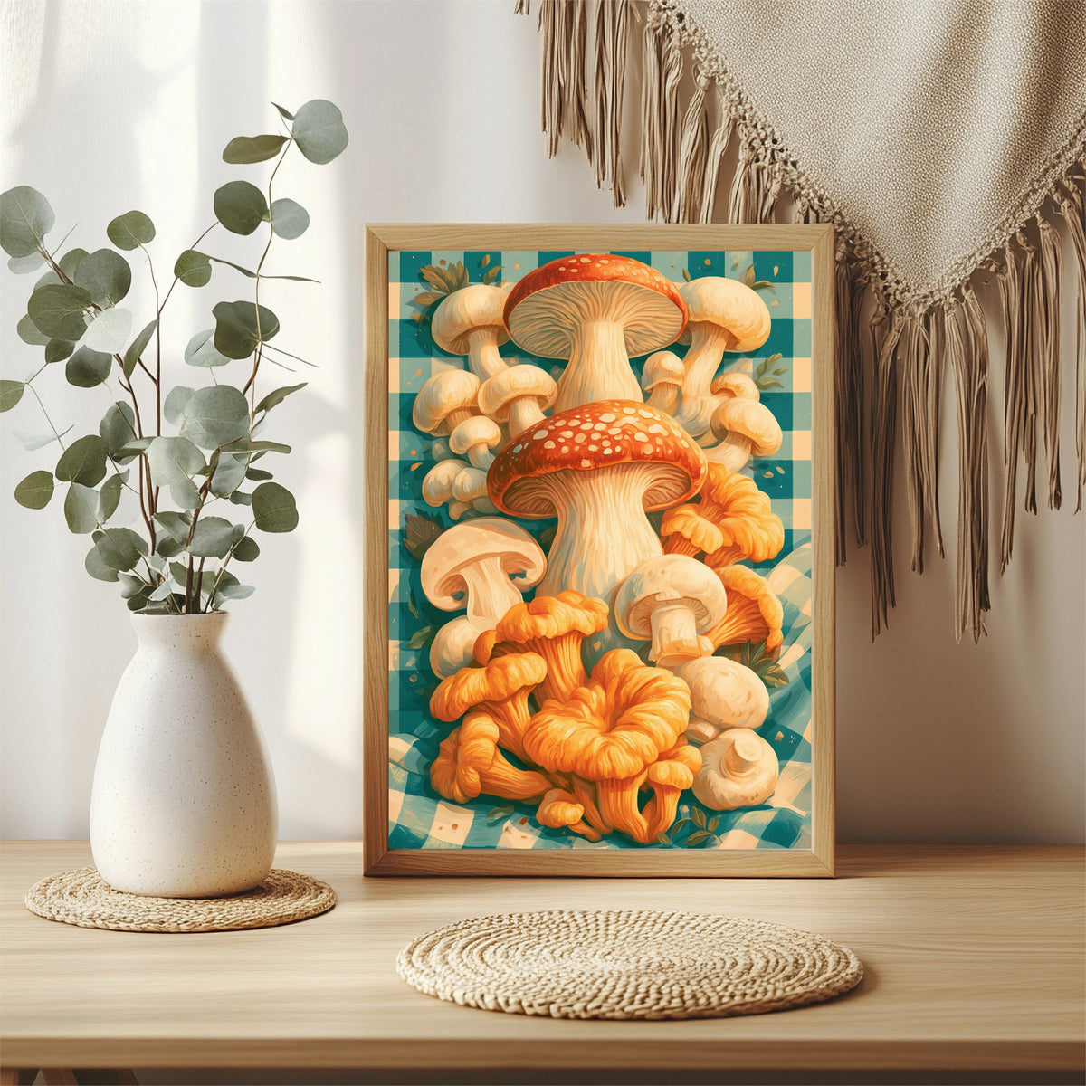 Bunte Pilzsammlung Poster – Raumansicht 3
