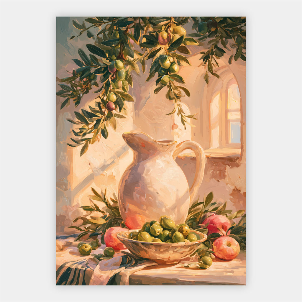 Olivenzweig mit Keramik Poster – Freisteller