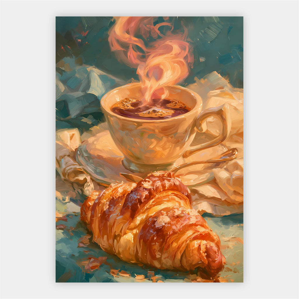 Kaffee und Croissant Poster – Freisteller