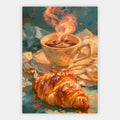Kaffee und Croissant Poster – Freisteller