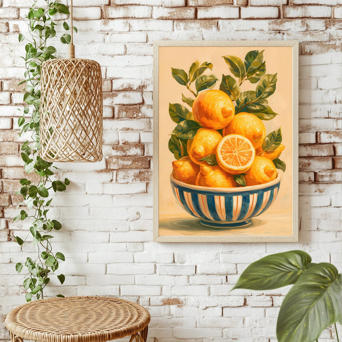 Schale mit Orangen Poster – Raumansicht 1
