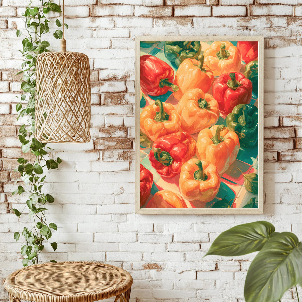 Bunte Paprika Poster – Raumansicht 1