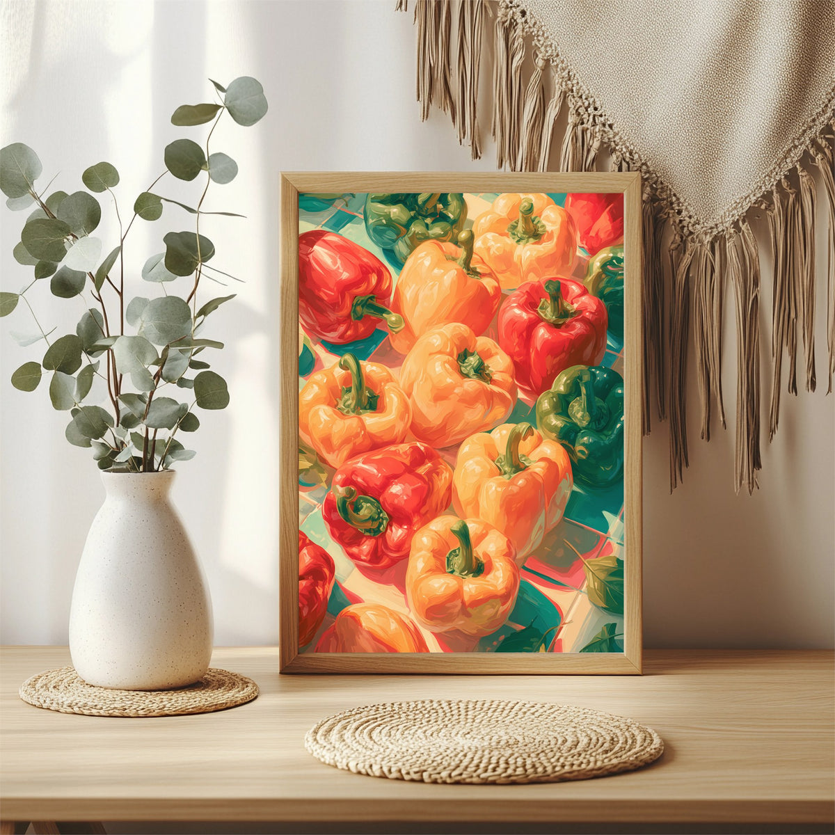 Bunte Paprika Poster – Raumansicht 3