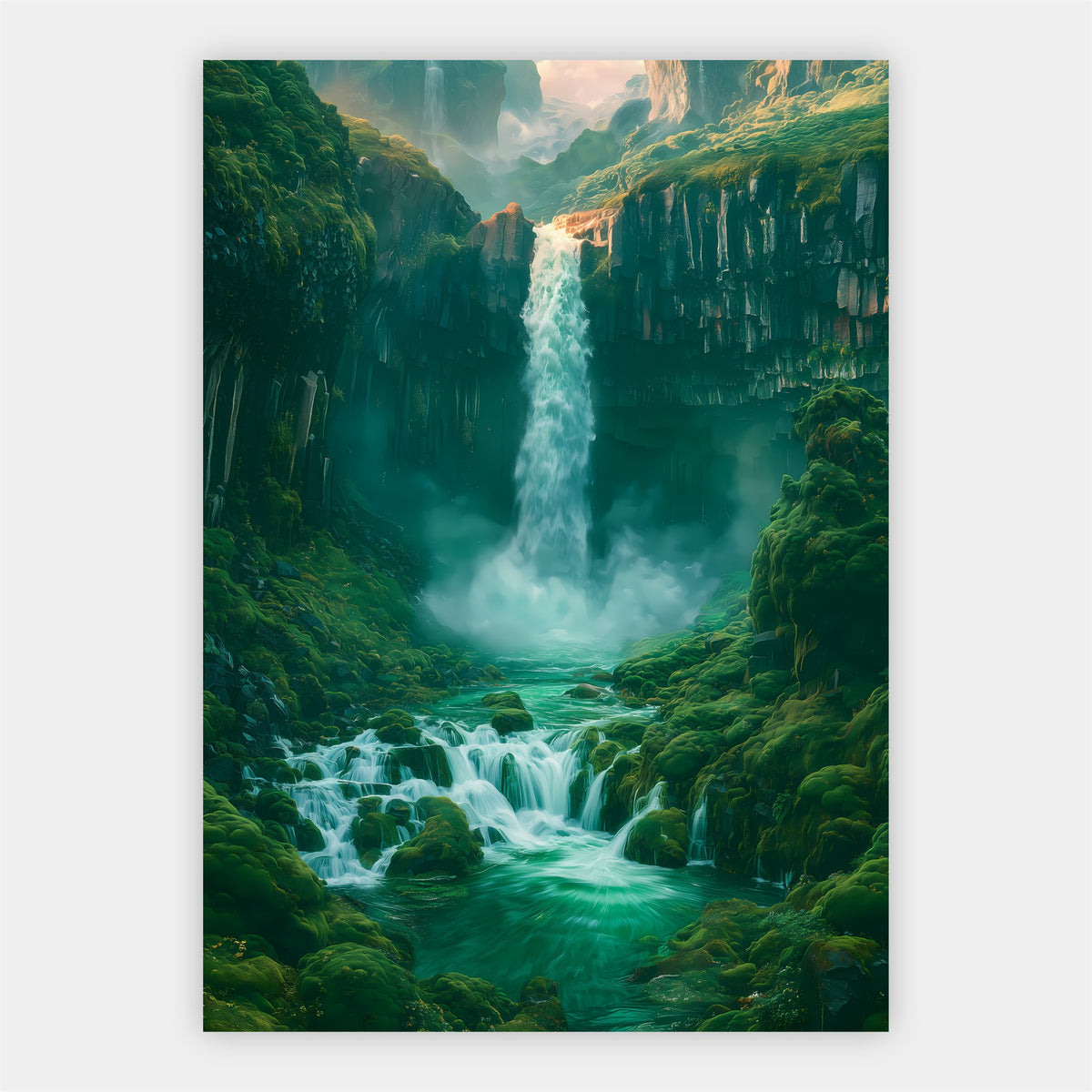 Moosiger Wasserfall Poster – Freisteller