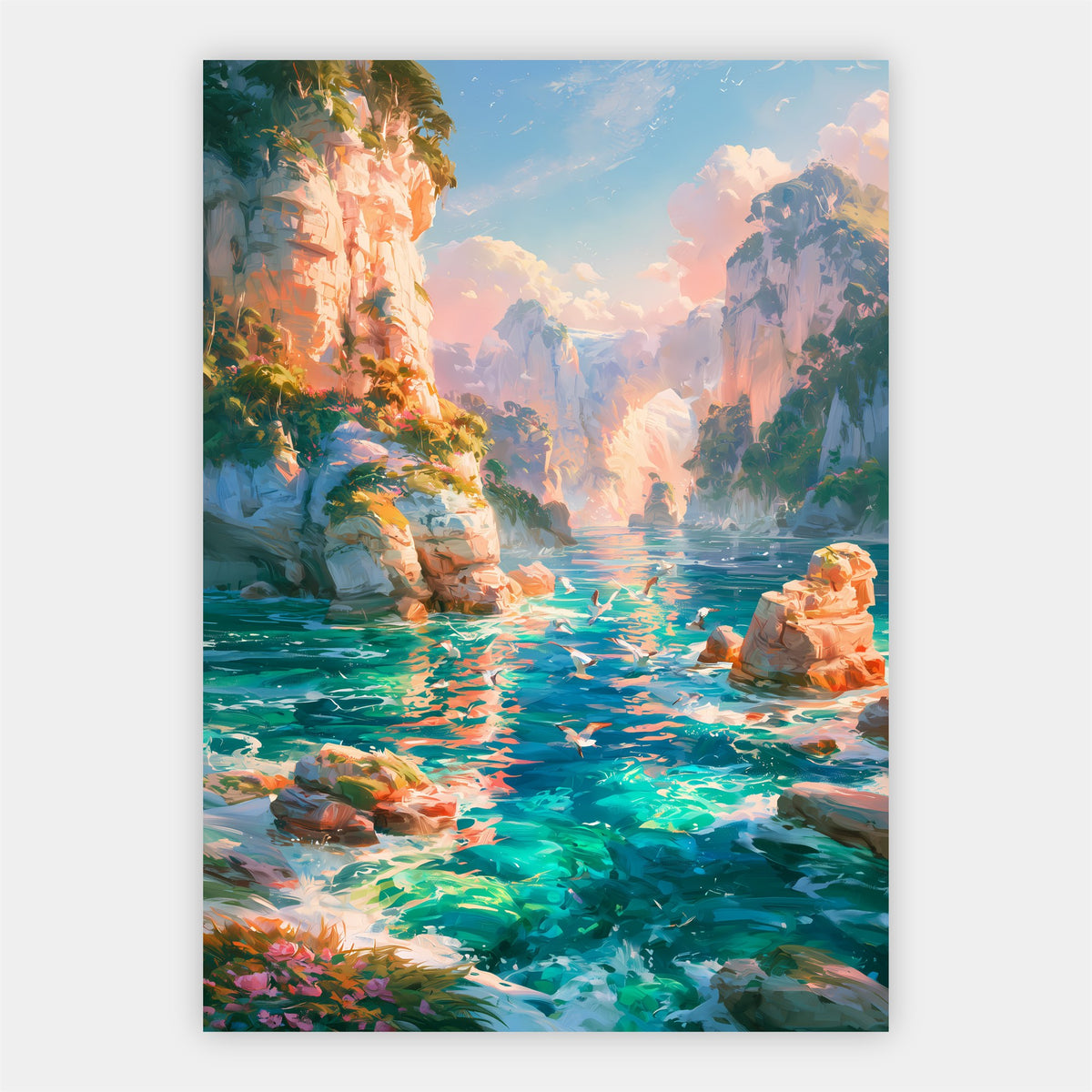Türkisfarbener Canyonsee Poster – Freisteller