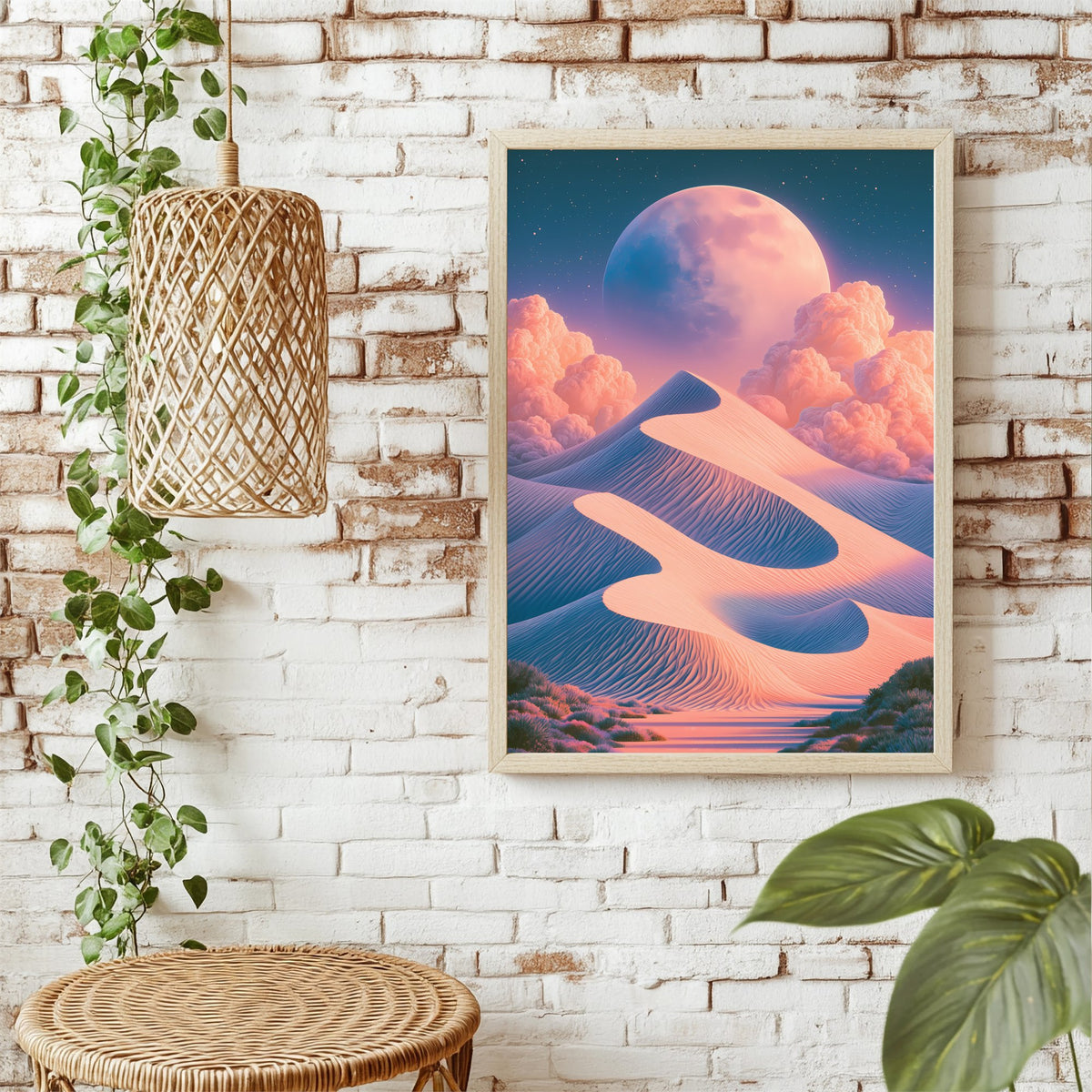 Rosa Wüstendünen Poster – Raumansicht 1