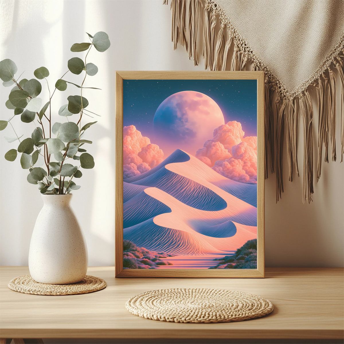 Rosa Wüstendünen Poster – Raumansicht 3