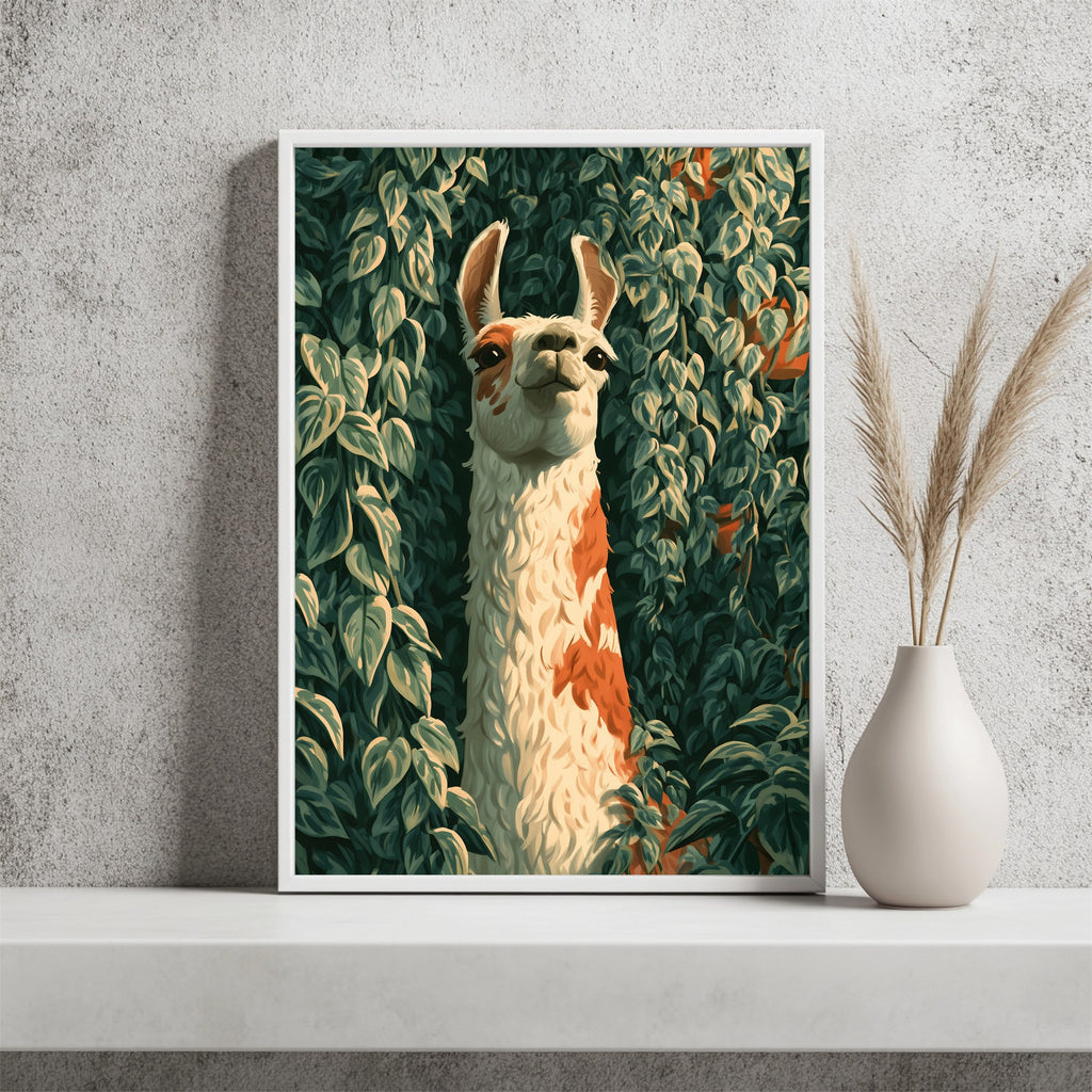 Neugieriges Alpaka Poster – Raumansicht 2
