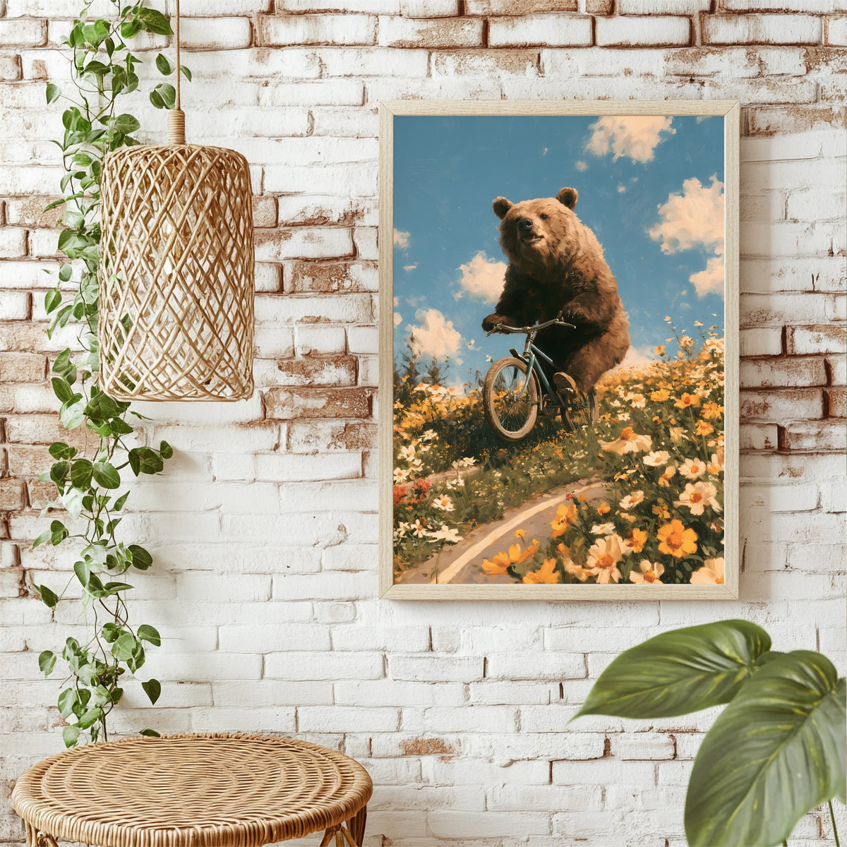 Bär auf dem Fahrrad Poster – Raumansicht 1