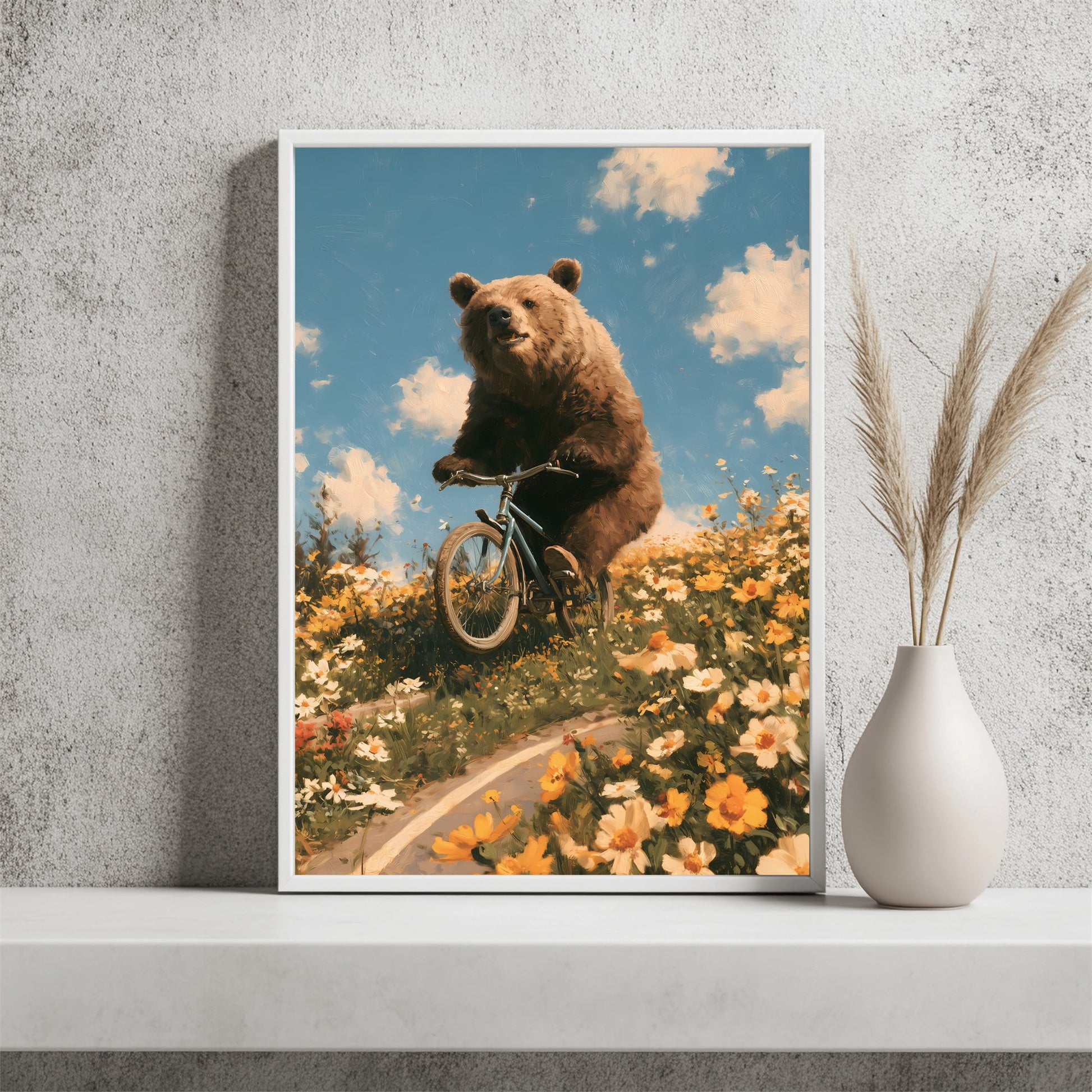 Bär auf dem Fahrrad Poster – Raumansicht 2