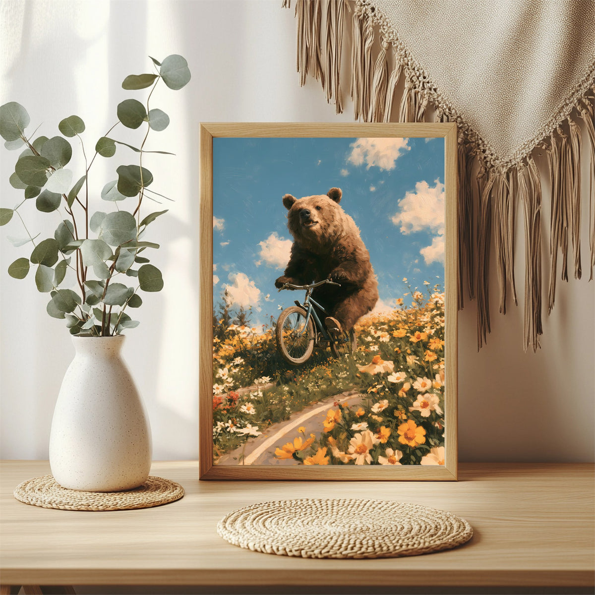 Bär auf dem Fahrrad Poster – Raumansicht 3