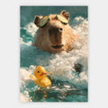 Capybara mit Gummiente Poster – Freisteller