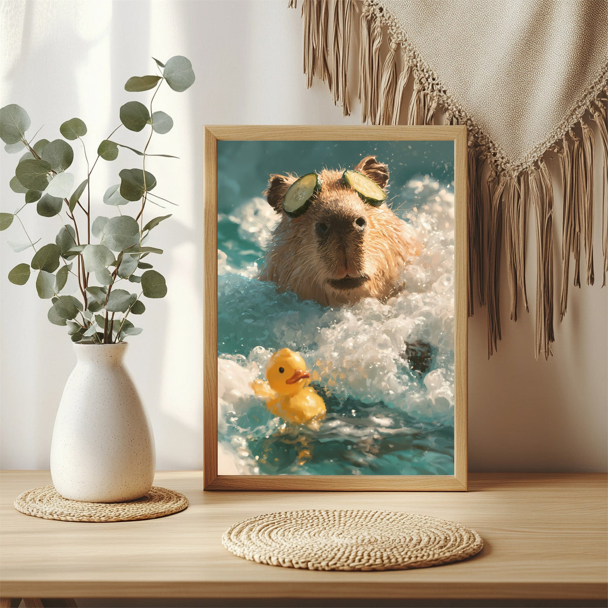 Capybara mit Gummiente Poster – Raumansicht 3