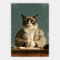 Grimmige Katze im Anzug Poster – Freisteller