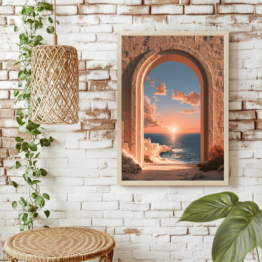 Steinbogen am Meer Poster – Raumansicht 1